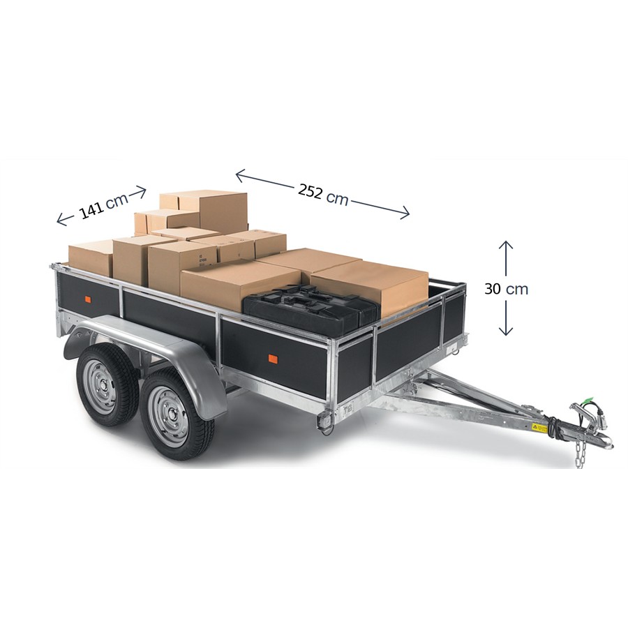 Remorque bois NORAUTO 2 essieux 500 kg